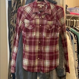 Wine colored flannel long sleeve